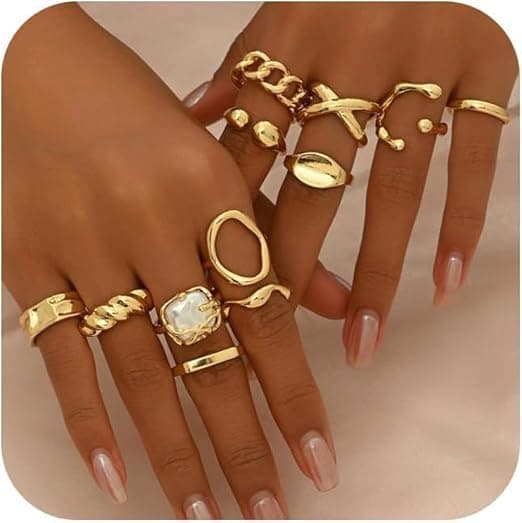 Stackable Gold Rings Set